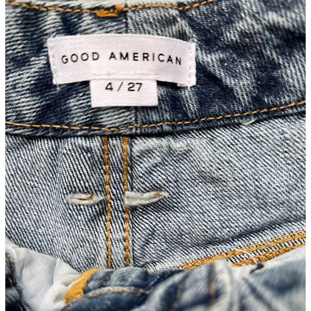 NWT Good American 90’s Duster Straight Leg Jeans in Blue950, Size 4 - Picture 9 of 16